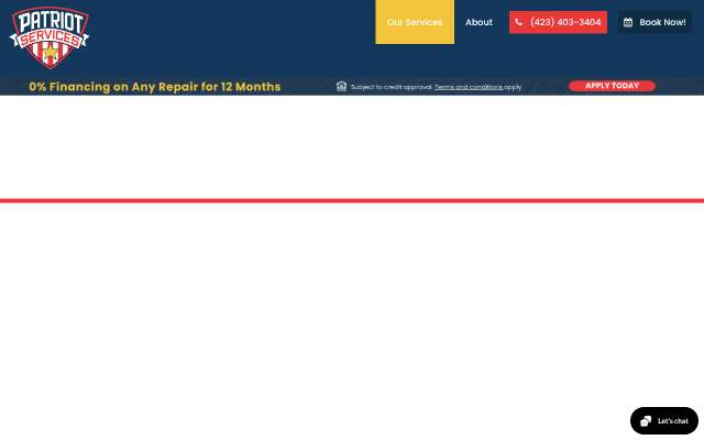 Patriot Heating & Air's page as the assistant saw it