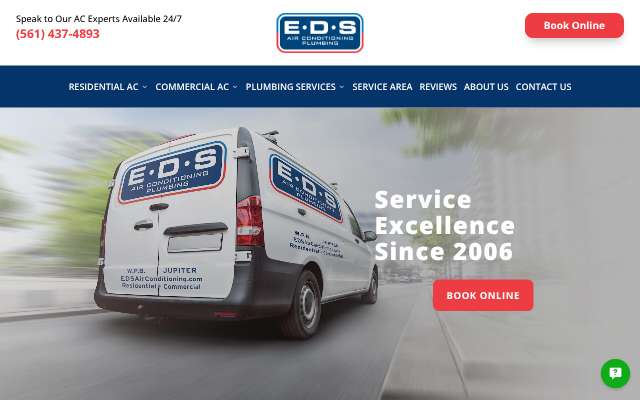 EDS Air Conditioning and Plumbing's page as the assistant saw it