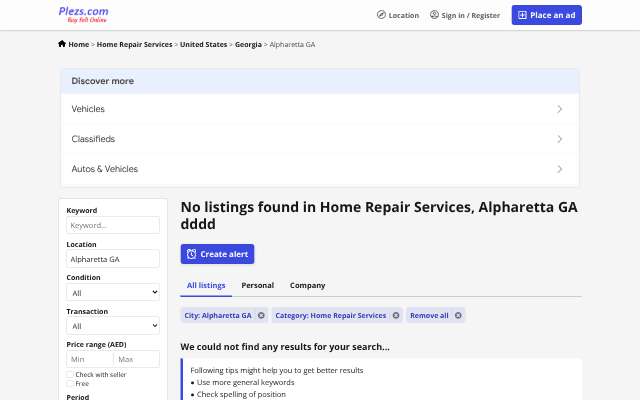 Central Heating and Air Conditioning's page as the assistant saw it