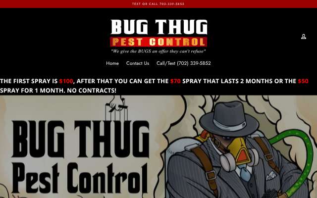 Bug Thug Pest Control's page as the assistant saw it