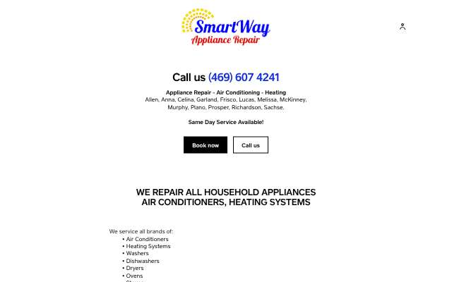Smartway Air Conditioning & Appliance Repair's page as the assistant saw it