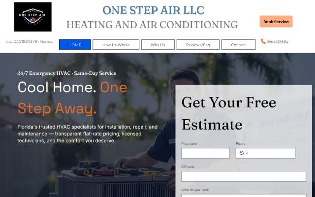 One Step Air LLC's page as the assistant saw it