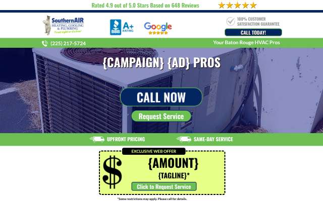 Southern Air's page as the assistant saw it