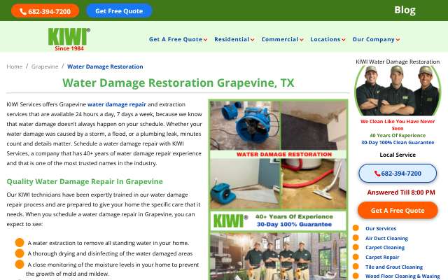Page cited for KIWI Services