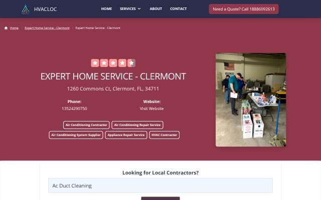 Expert Home Service - Clermont's page as the assistant saw it