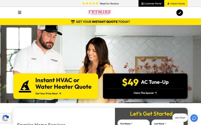 Frymire Home Services's page as the assistant saw it