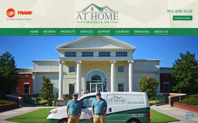 At Home Heating and Air's page as the assistant saw it