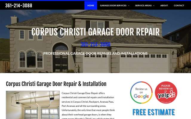 Corpus Christi Garage Door Repair's page as the assistant saw it