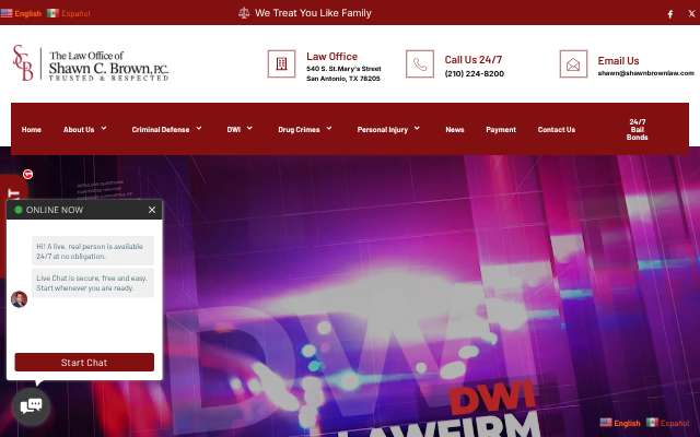 Law Office of Shawn C. Brown, PC's page as the assistant saw it