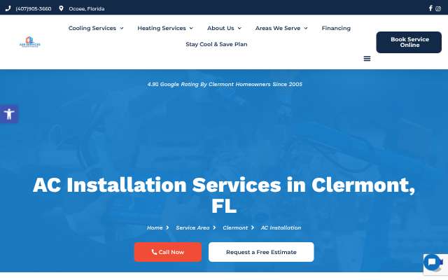 ASR Services Heating & Air Conditioning's page as the assistant saw it