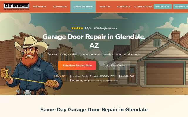 Page cited for On Track Garage Door Service