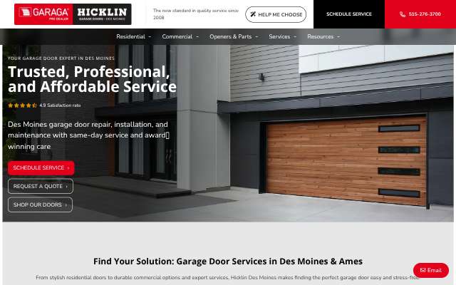 Hicklin Garage Doors's page as the assistant saw it