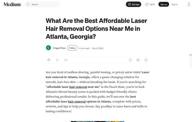 Atlanta Dermatology & Laser's page as the assistant saw it