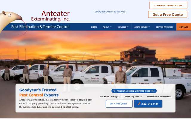 Anteater Exterminating Inc.'s page as the assistant saw it