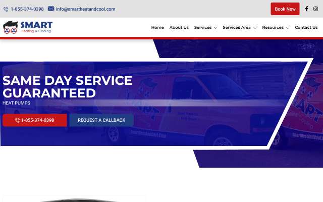 Smart Heating & Cooling's page as the assistant saw it