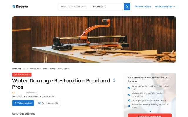Page cited for Water Damage Restoration Pearland Pros