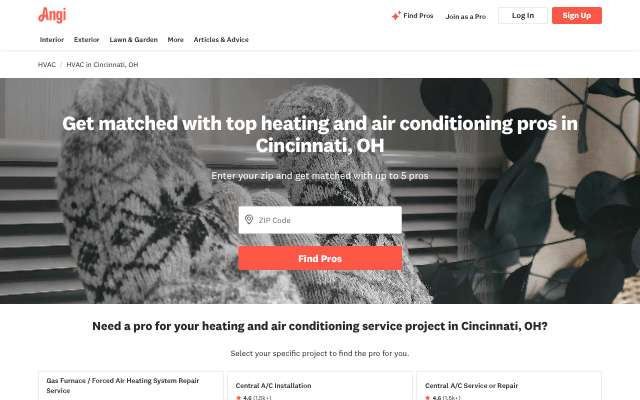 Living Better Heating and Air's page as the assistant saw it