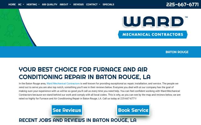 Ward Mechanical Contractors's page as the assistant saw it