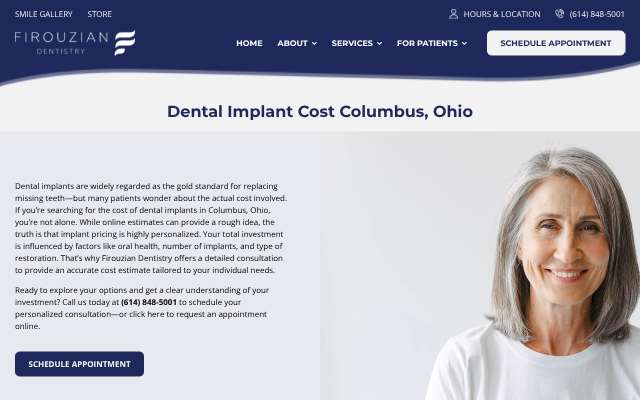 Page cited for Columbus Cosmetic Dental