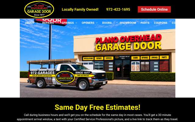 Page cited for Plano Overhead Garage Door