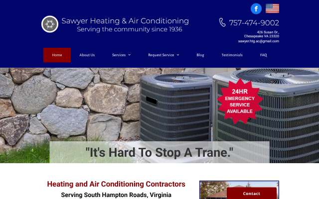 Page cited for Sawyer's Heating and Air Conditioning