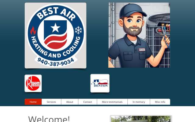 Best Air Heating and Cooling Specialists's page as the assistant saw it