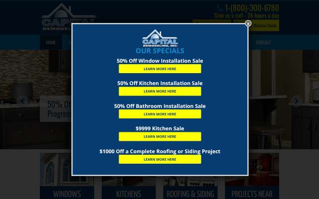 Capital Remodeling Inc.'s page as the assistant saw it