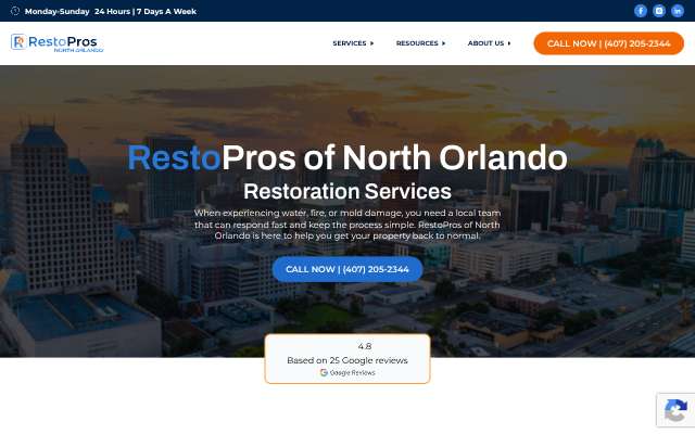 RestoPros of North Orlando's page as the assistant saw it