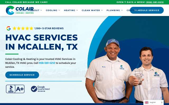 Colair, Inc.'s page as the assistant saw it