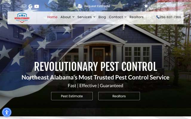 Revolutionary Pest Control LLC's page as the assistant saw it