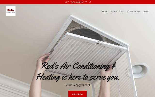 Red's Air Conditioning & Heating's page as the assistant saw it