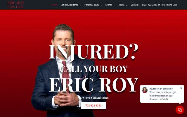 Eric Roy Law Firm's page as the assistant saw it