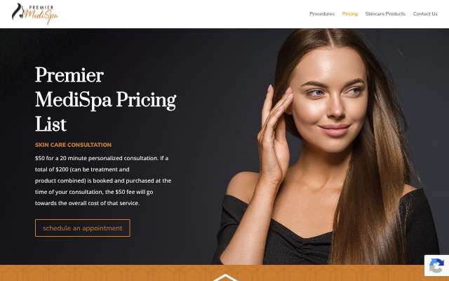 Premier MediSpa's page as the assistant saw it