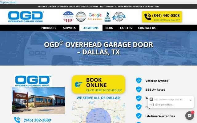 OGD Overhead Garage Door (Allen)'s page as the assistant saw it