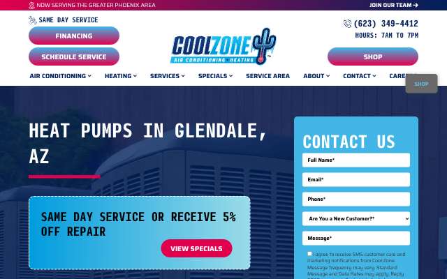 Cool Zone's page as the assistant saw it