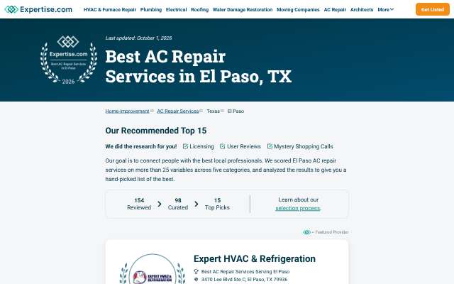 Page cited for Expert HVAC & Refrigeration