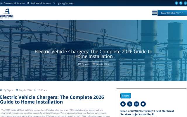 Empire Electric's page as the assistant saw it