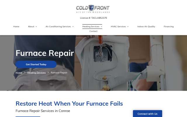 Cold Front A/C of The Woodlands's page as the assistant saw it