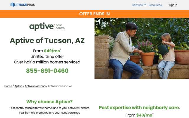 Page cited for Aptive Pest Control (Tucson)