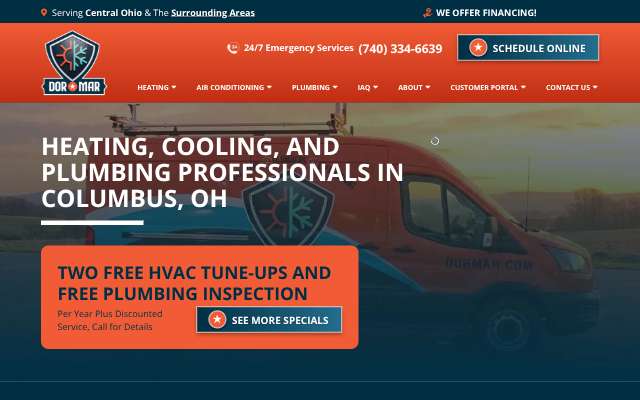 Dor-Mar Heating & Air's page as the assistant saw it