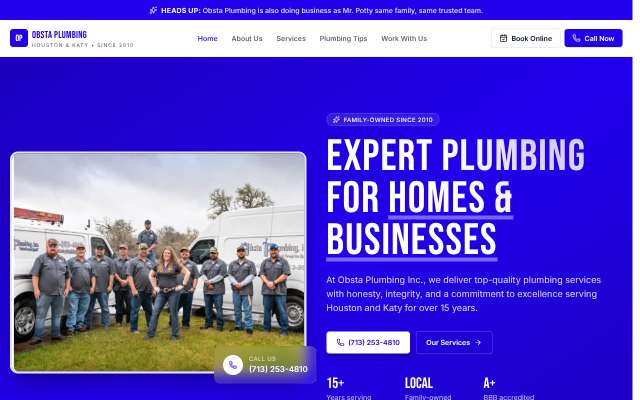 Page cited for Obsta Plumbing, Inc.