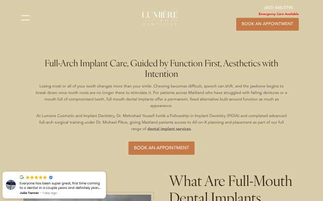 Lumiere Cosmetic and Implant Dentistry (Maitland)'s page as the assistant saw it
