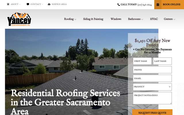 Yancey Home Improvements's page as the assistant saw it