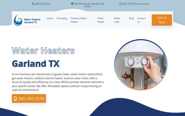 Water Heater Garland's page as the assistant saw it