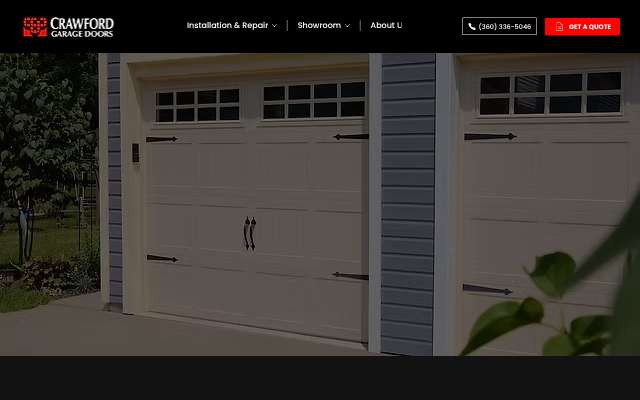 Crawford Garage Doors, Inc.'s page as the assistant saw it