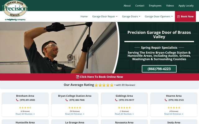Precision Garage Door of Brazos Valley's page as the assistant saw it