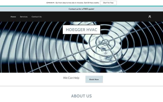Hoegger HVAC's page as the assistant saw it