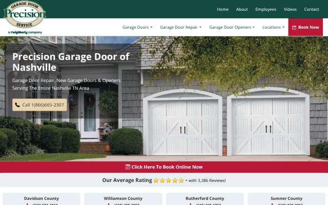 Precision Garage Door Service of Nashville's page as the assistant saw it