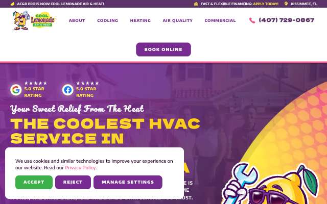 Cool Lemonade Air's page as the assistant saw it