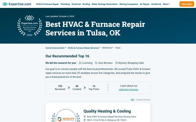 ASAP Heating & Air's page as the assistant saw it